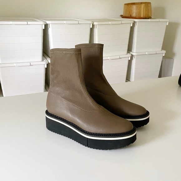 Robert Clergerie Shoes - Clergerie Paris Berta Leather Flatform Boots Size 37 NWOB